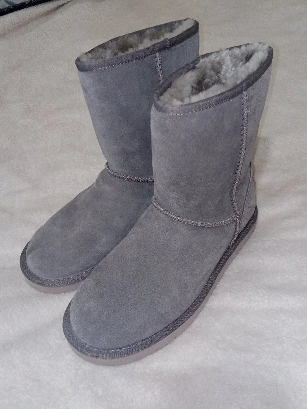 Koolaburra By UGG Koola Winter Boots Size 8 Gray Faux Fur Lined Suede NWOB